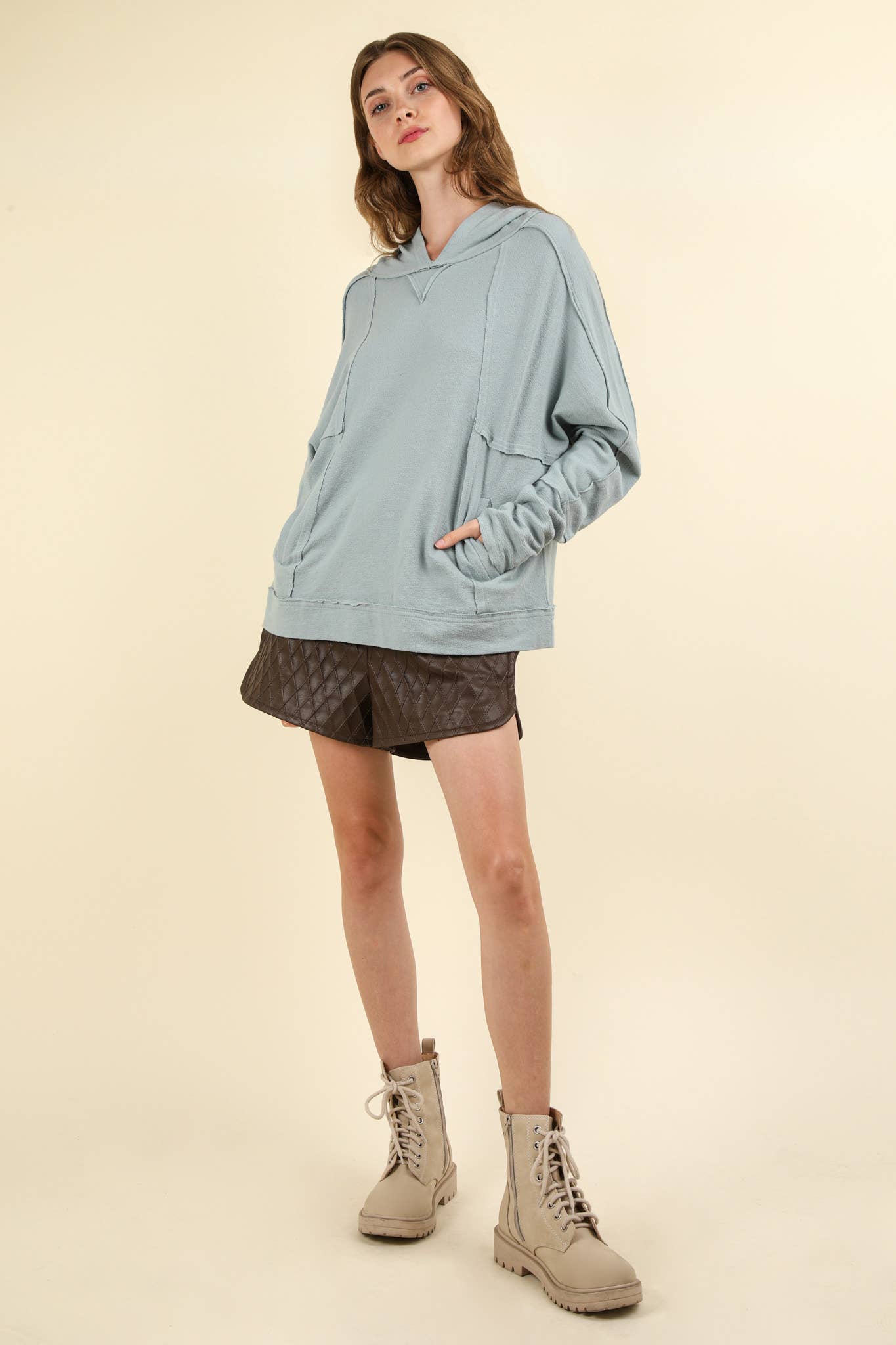 Lightweight Raw Edge Hoodie