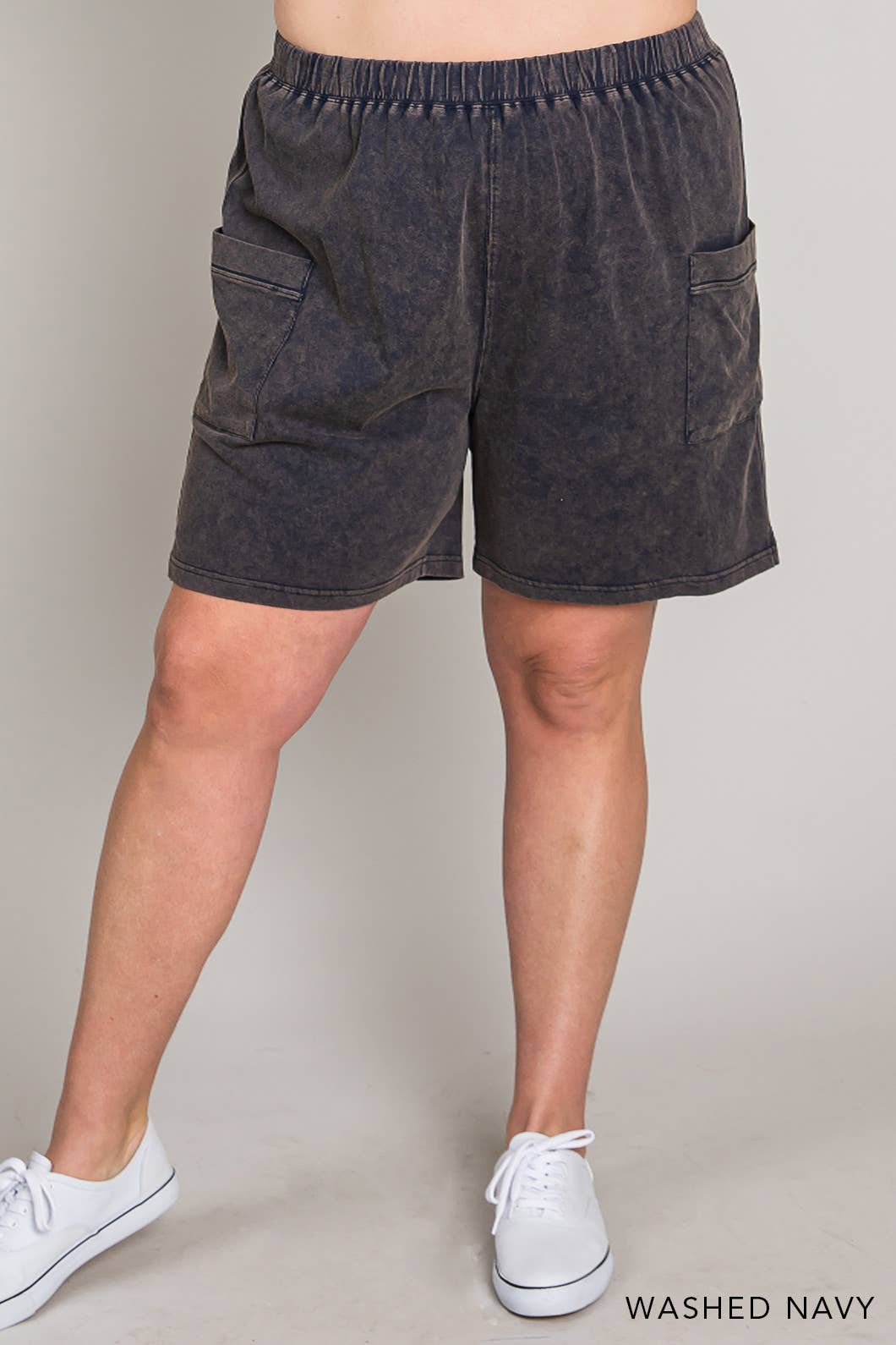 CURVY Sage Vintage Washed Shorts