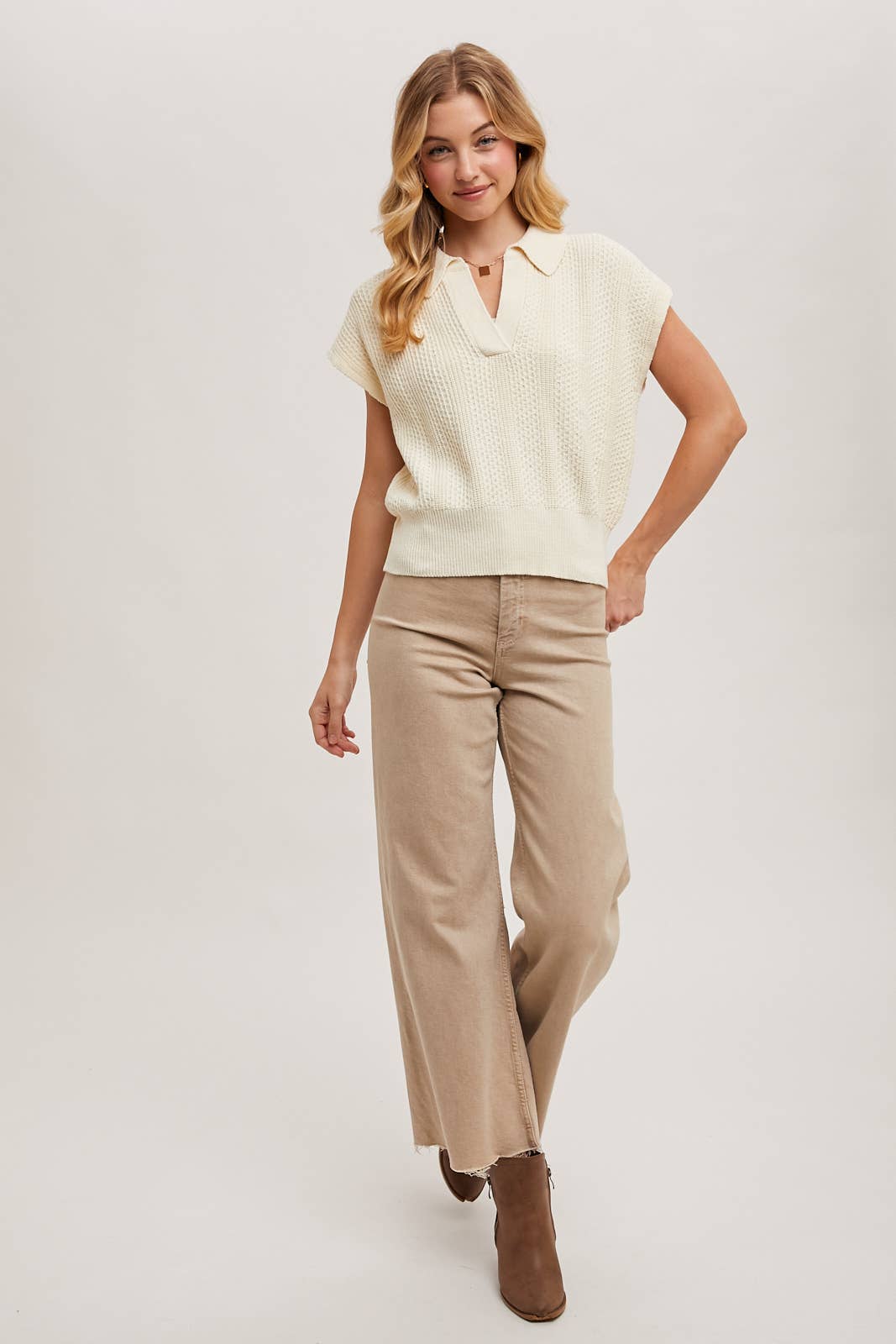 KNIT POLO SWEATER