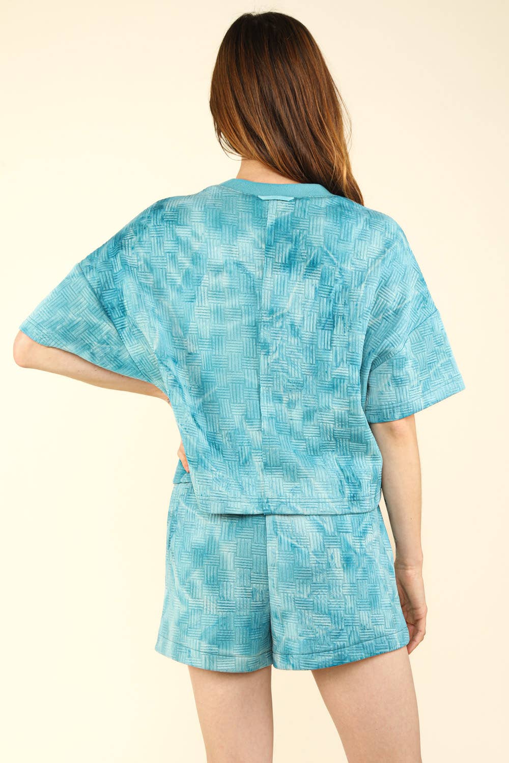 Washed Comfy Knit T op & Shorts Set