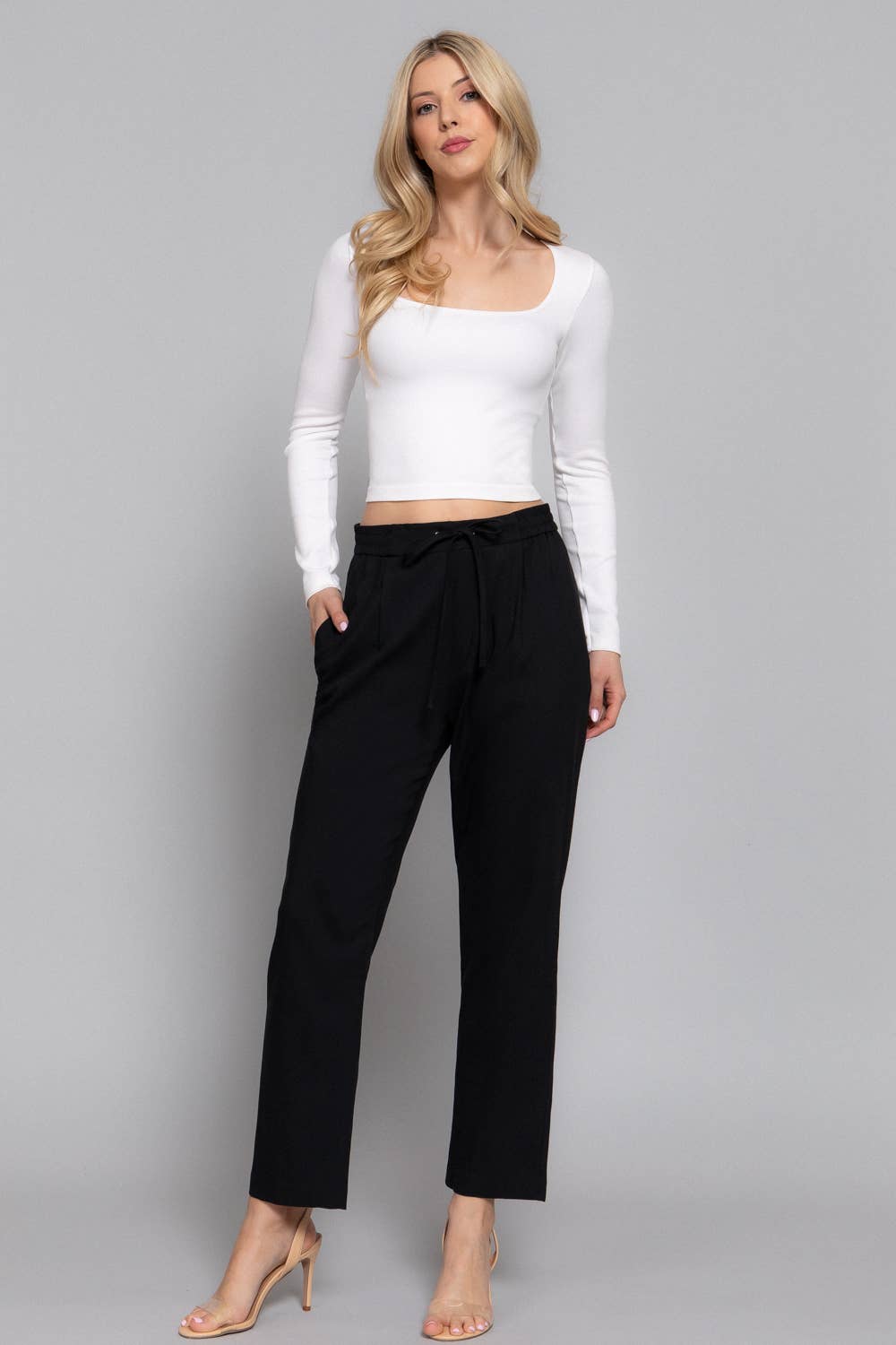 Elastic Waist Woven Pants
