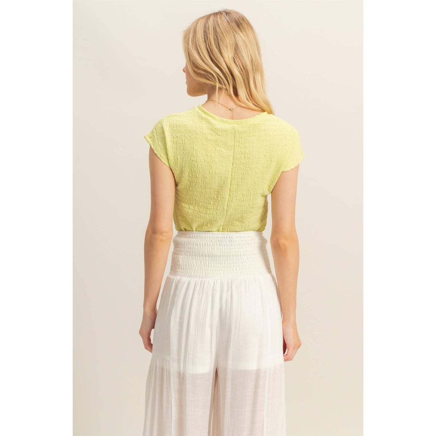 Crew Neck Textured Knit Top