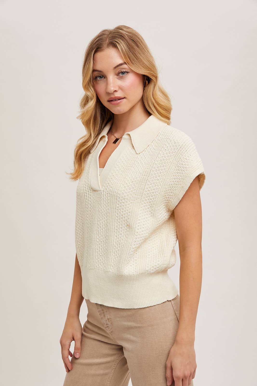 KNIT POLO SWEATER