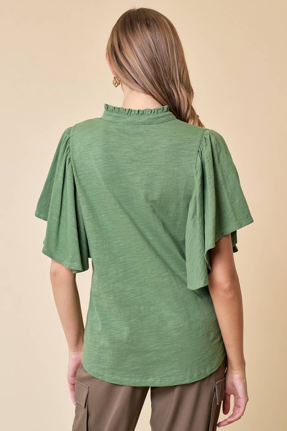 FLUTTER SLEEVE BLOUSE
