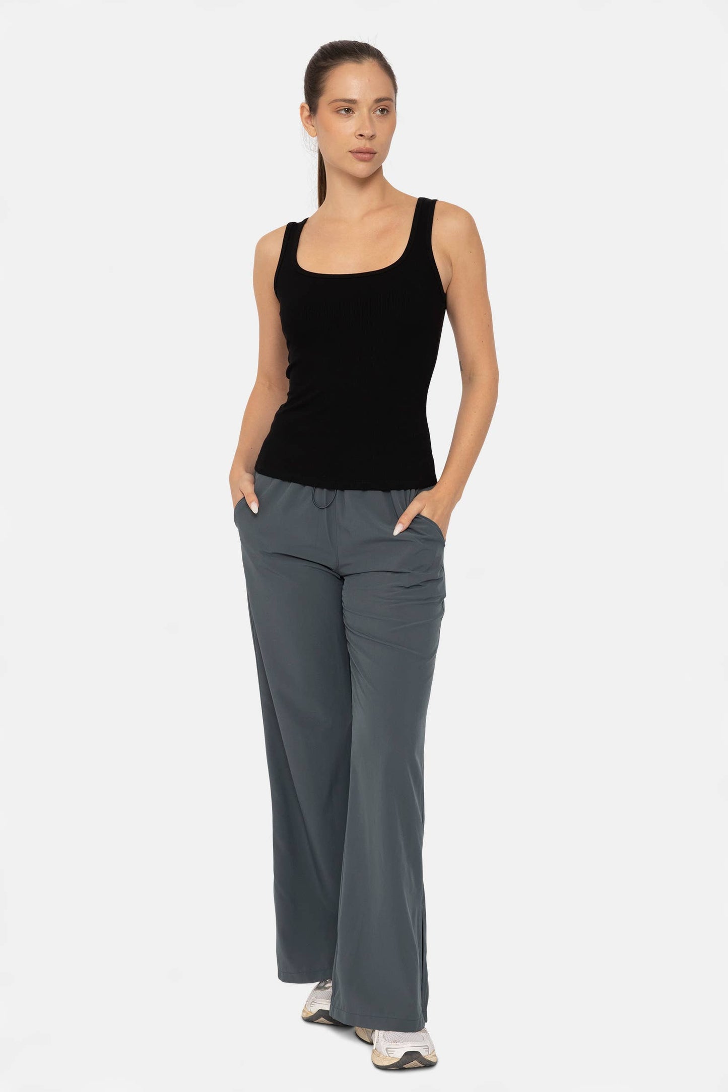 Square Neck Ribbed Tank Top