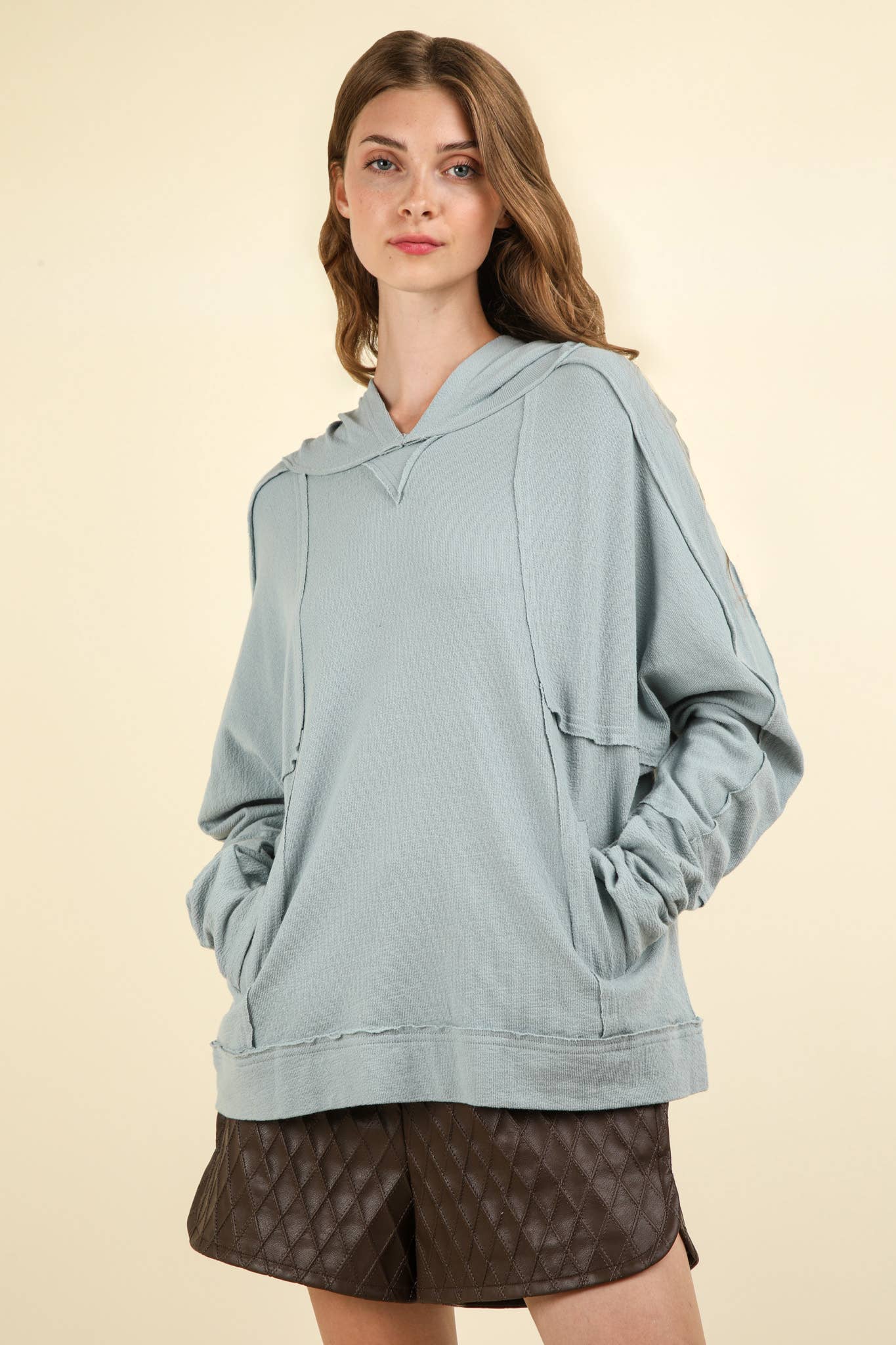 Lightweight Raw Edge Hoodie