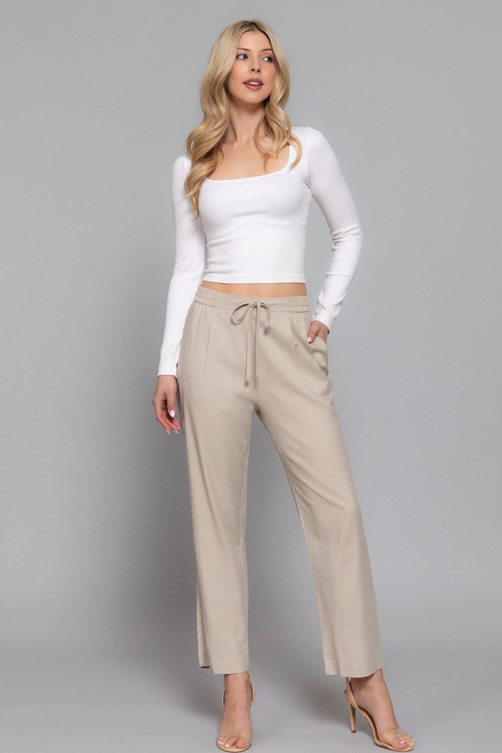 Elastic Waist Woven Pants