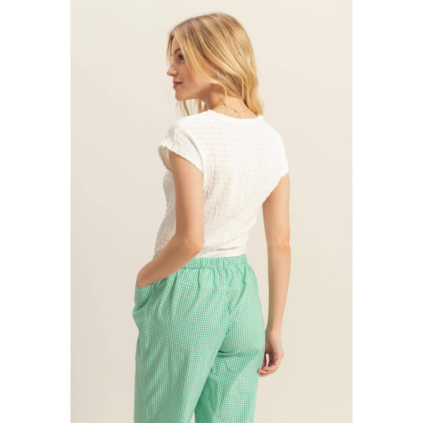 Crew Neck Textured Knit Top