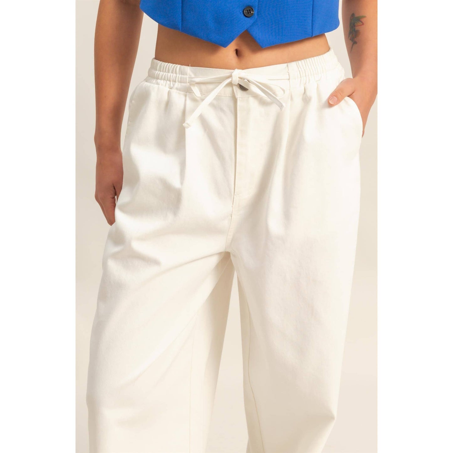 Loose Fit White Jeans