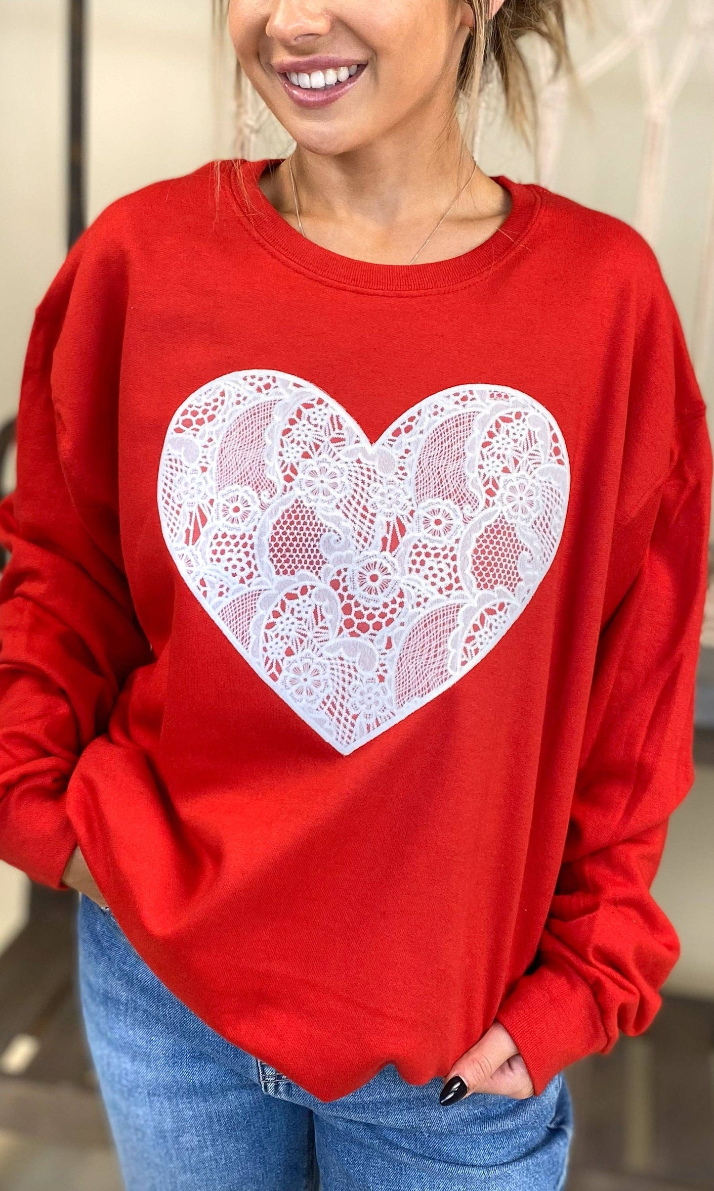 Lace Heart Sweatshirt