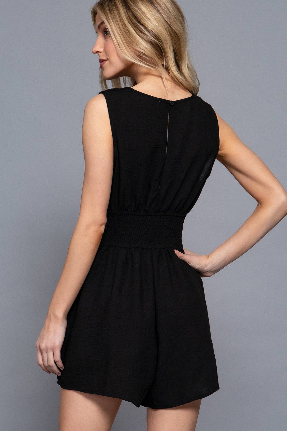 Sleeveless Linen Effect Romper