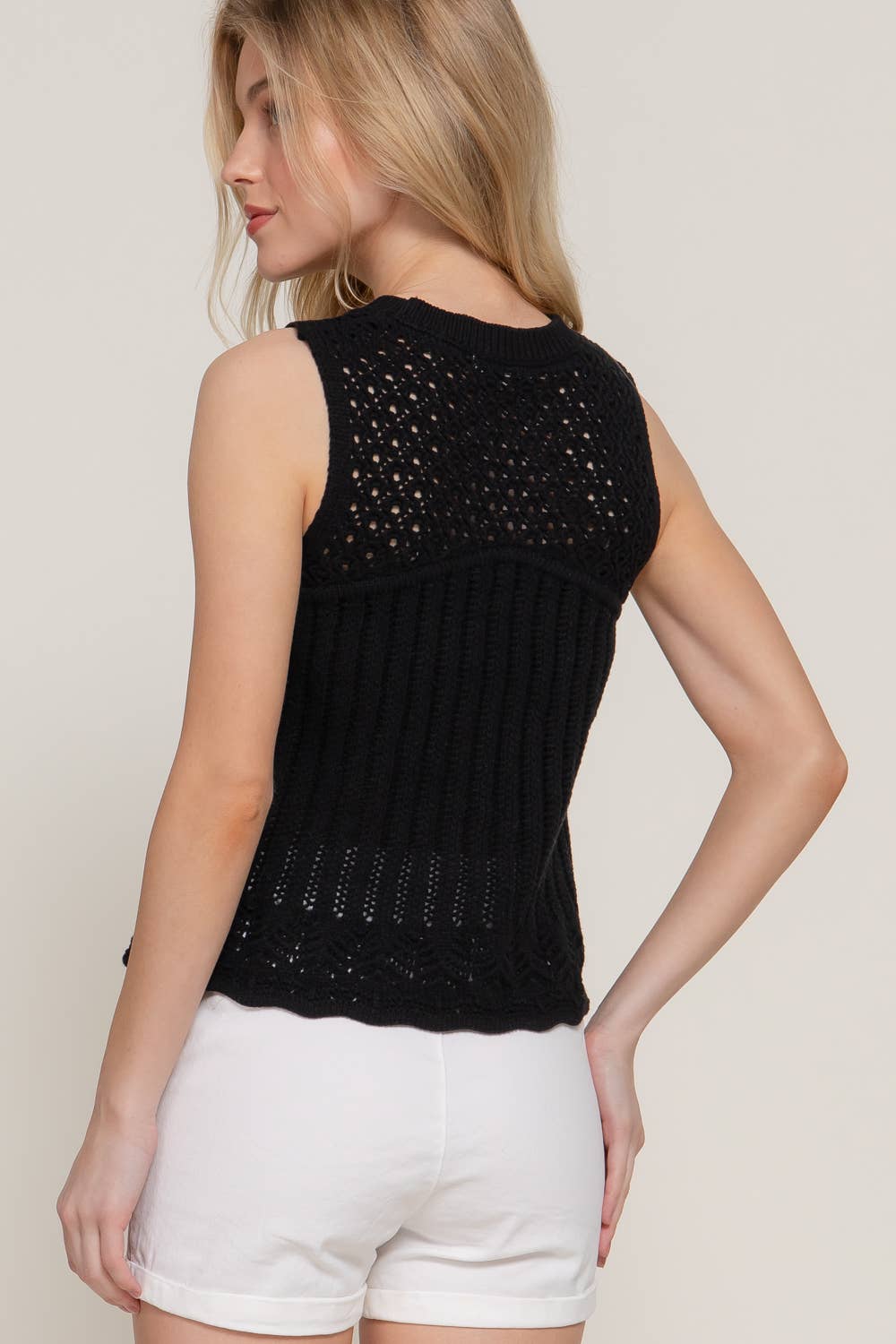 Sleeveless Crochet Sweater