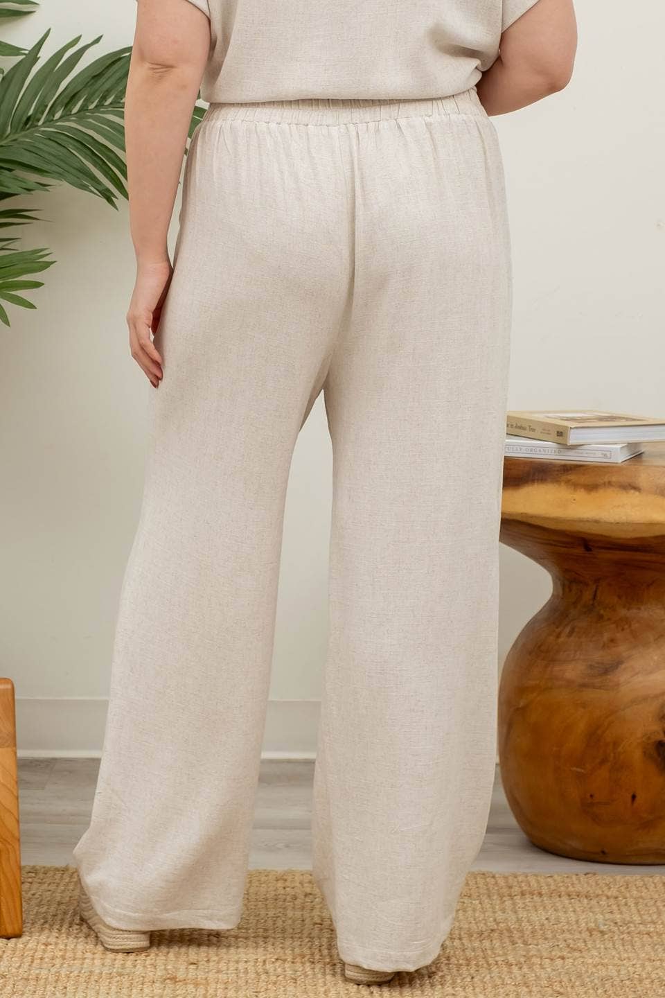 Curvy Wide Leg Linen Pants