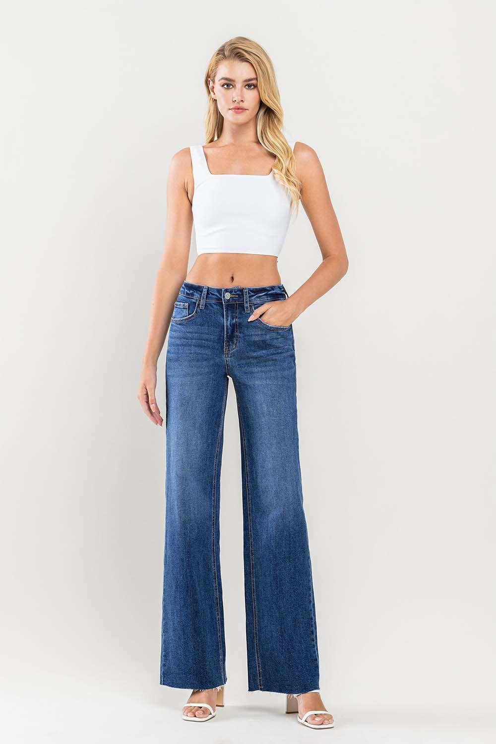 LV1134: Clean Cut Raw Hem Jeans