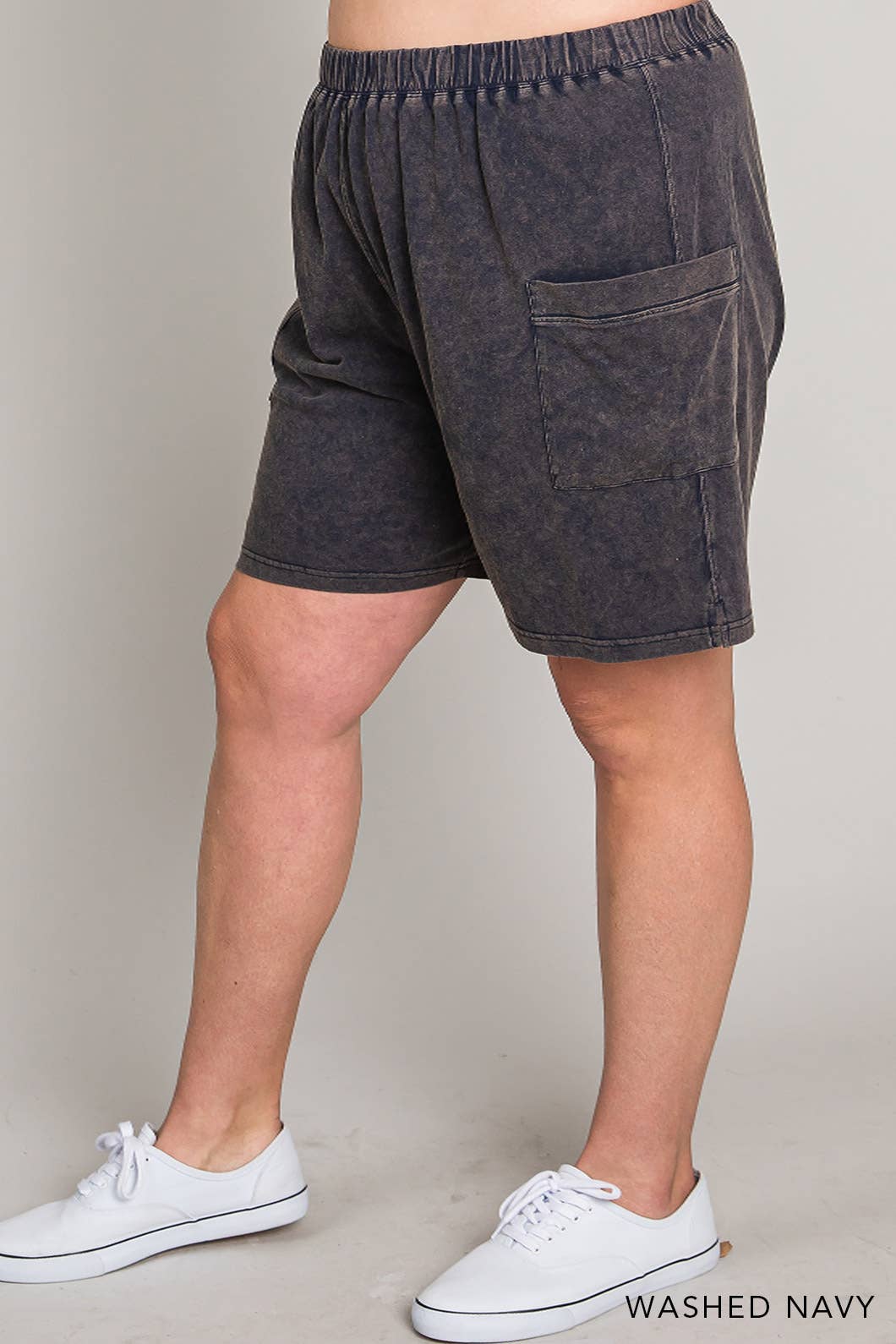 CURVY Sage Vintage Washed Shorts