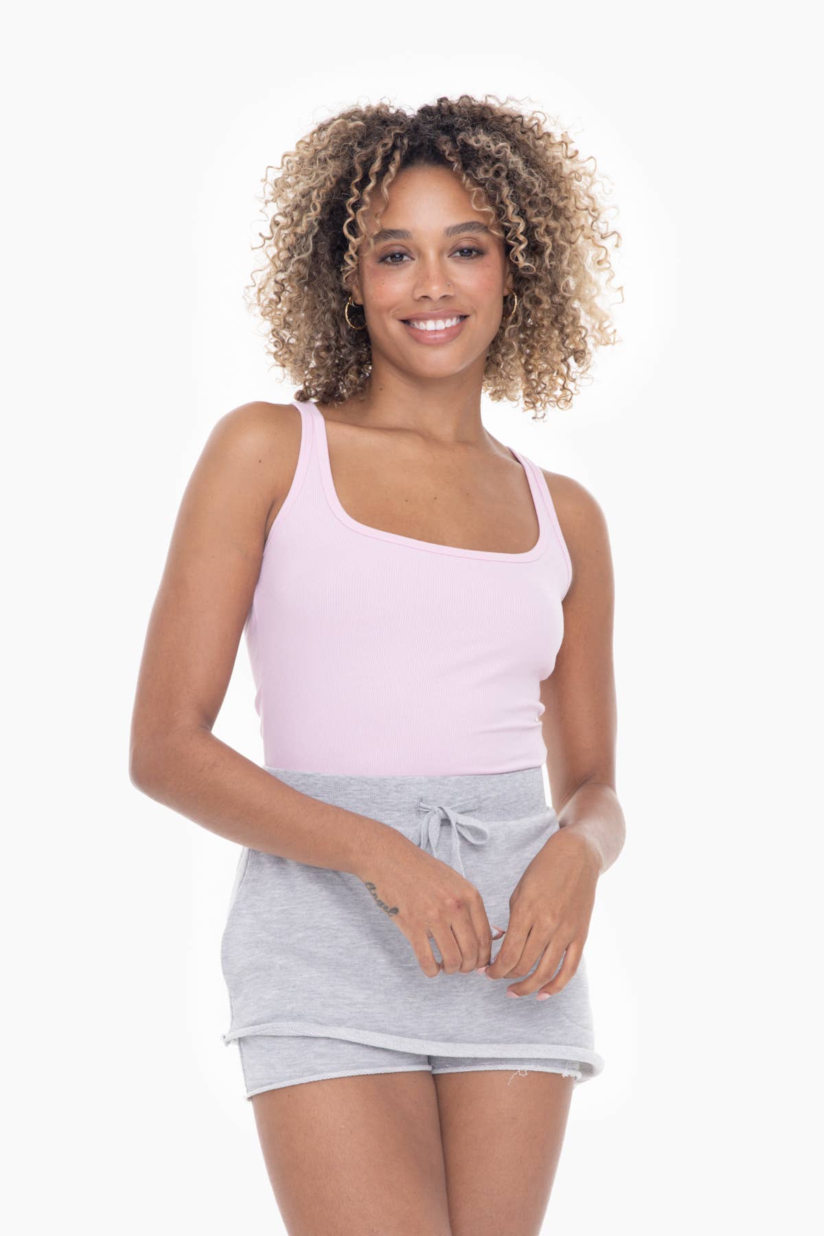 Square Neck Ribbed Tank Top