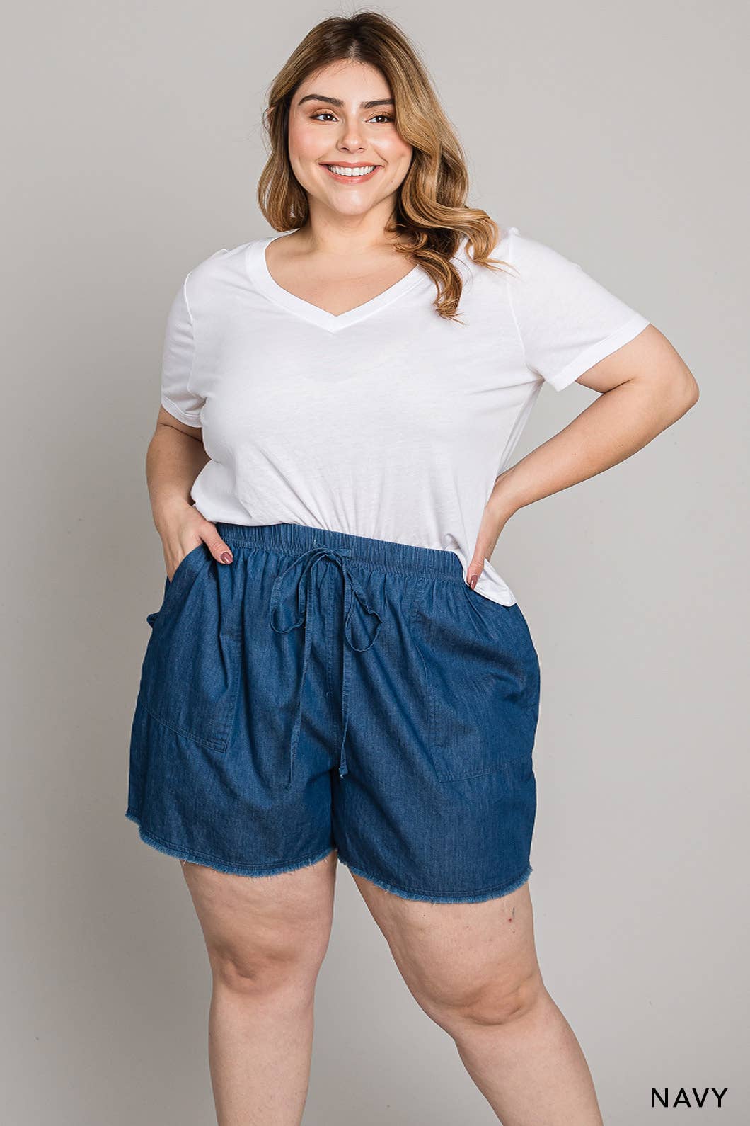 CURVY Cotton Washed Shorts