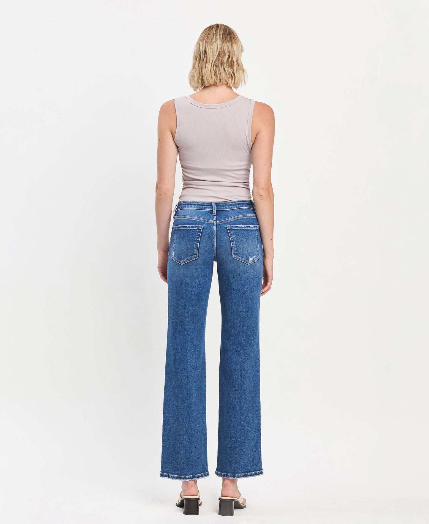 LV1488: MID RISE FULL LENGTH STRAIGHT LEG JEANS