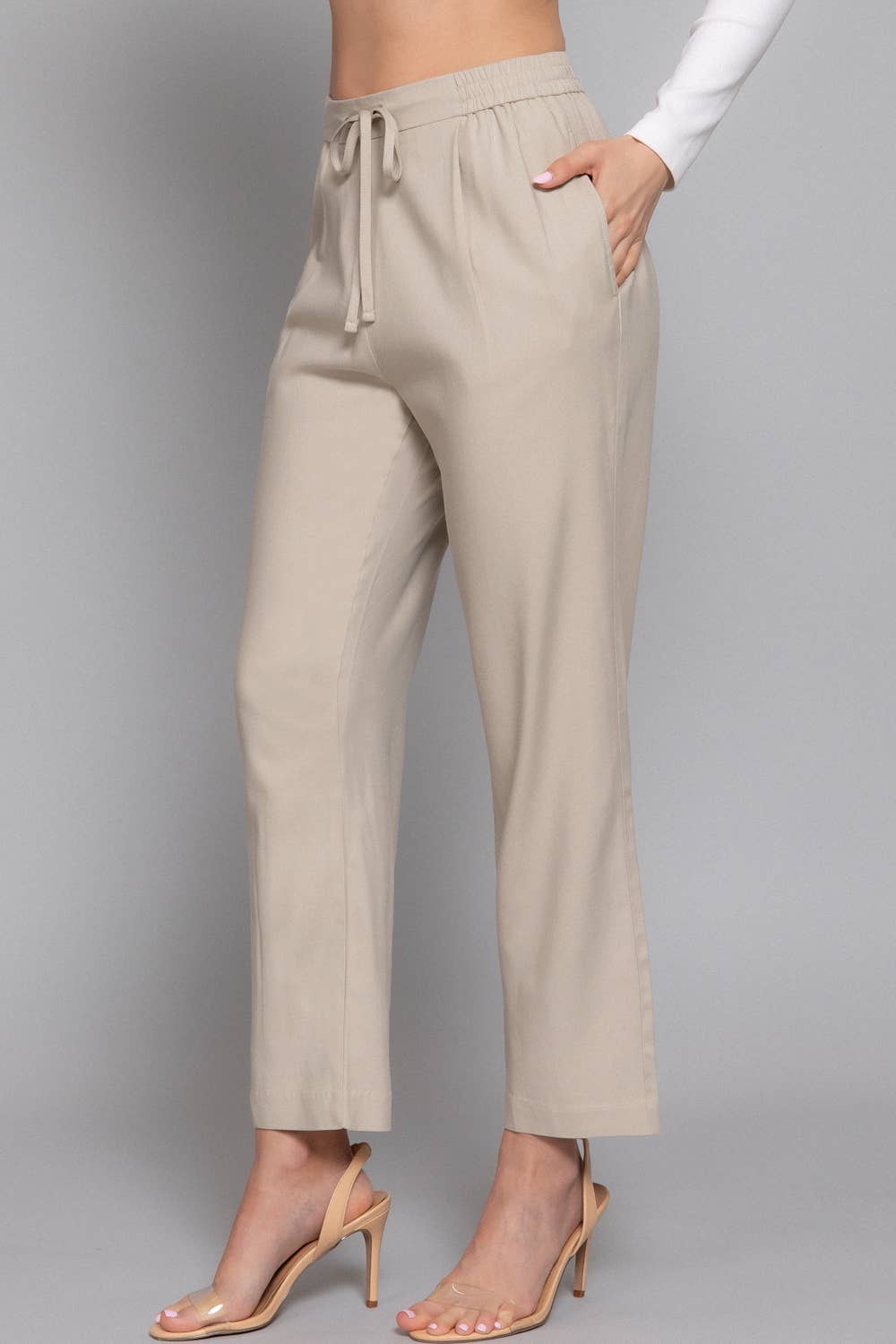 Elastic Waist Woven Pants