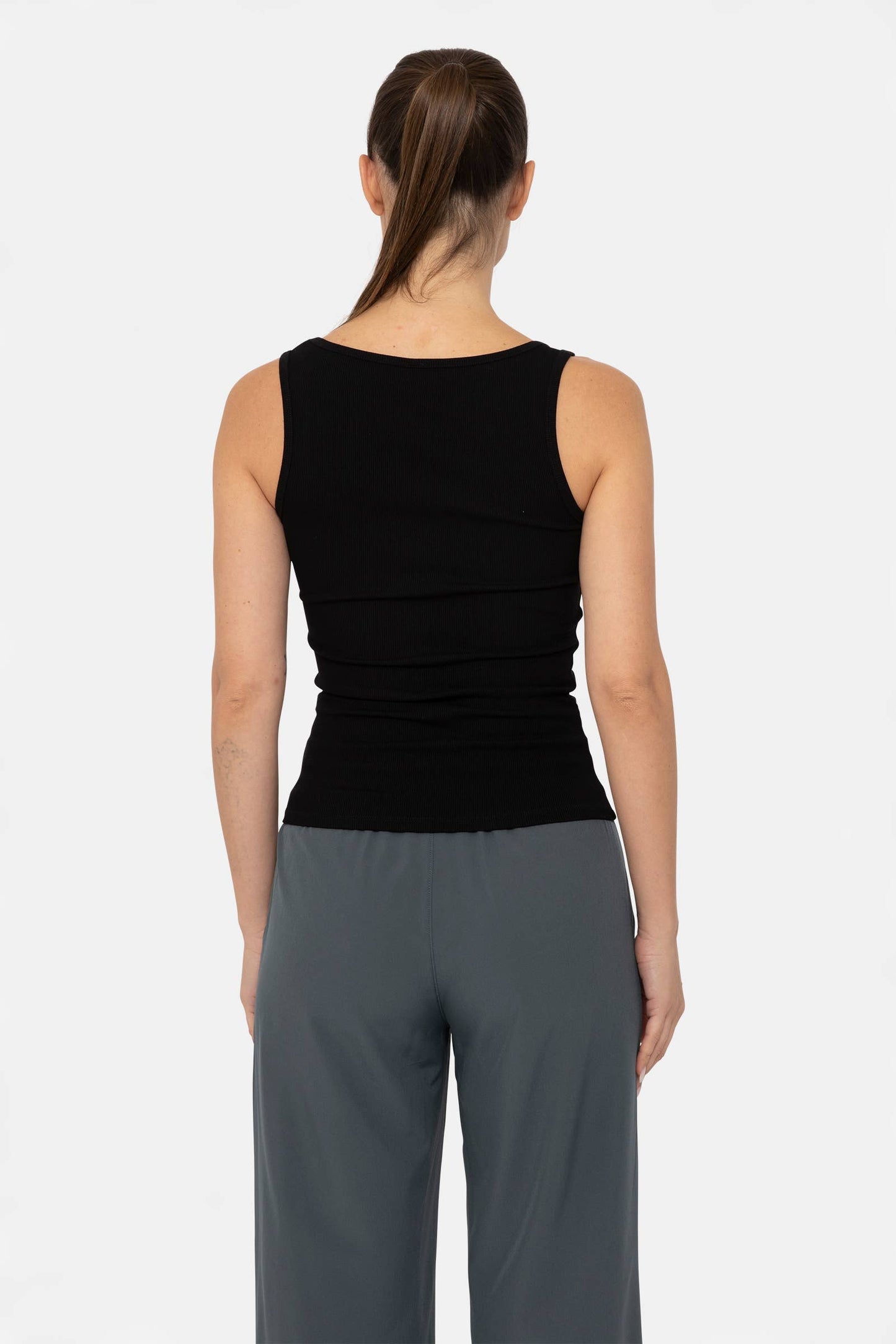 Square Neck Ribbed Tank Top