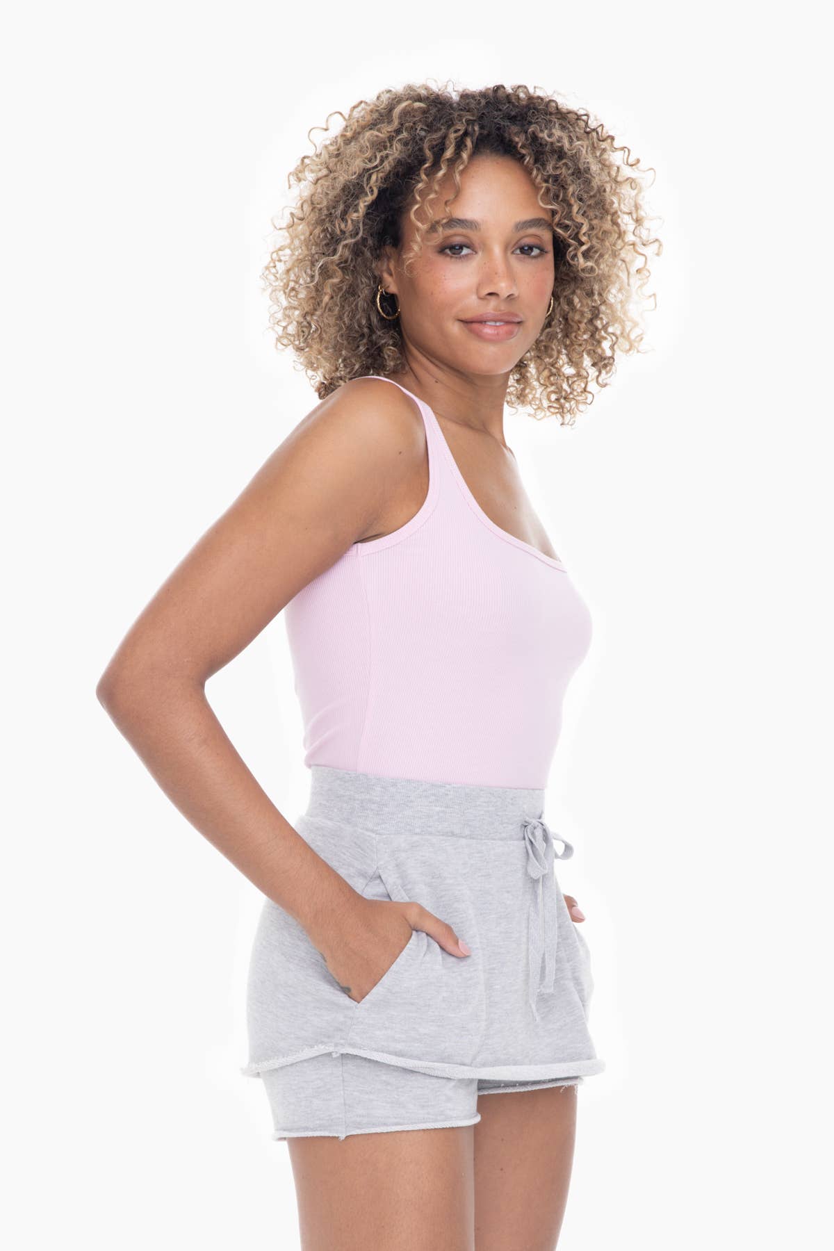 Square Neck Ribbed Tank Top