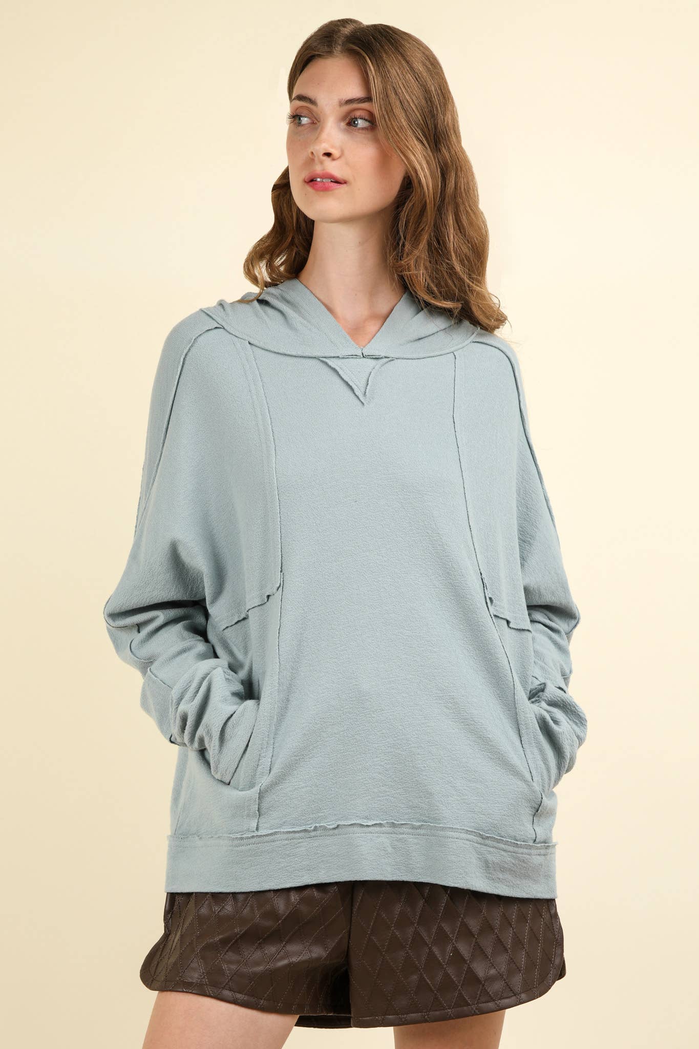 Lightweight Raw Edge Hoodie