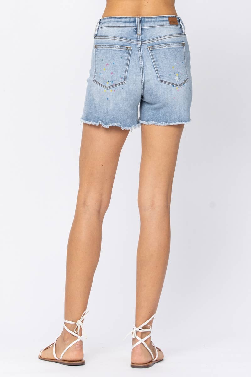 JB Hi-Rise Paint Splash Destroy Shorts XL