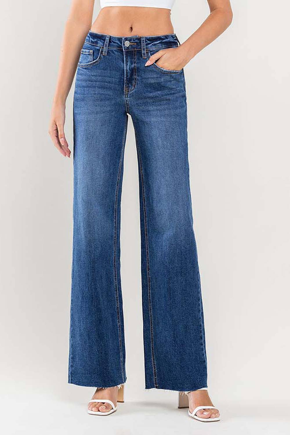 LV1134: Clean Cut Raw Hem Jeans