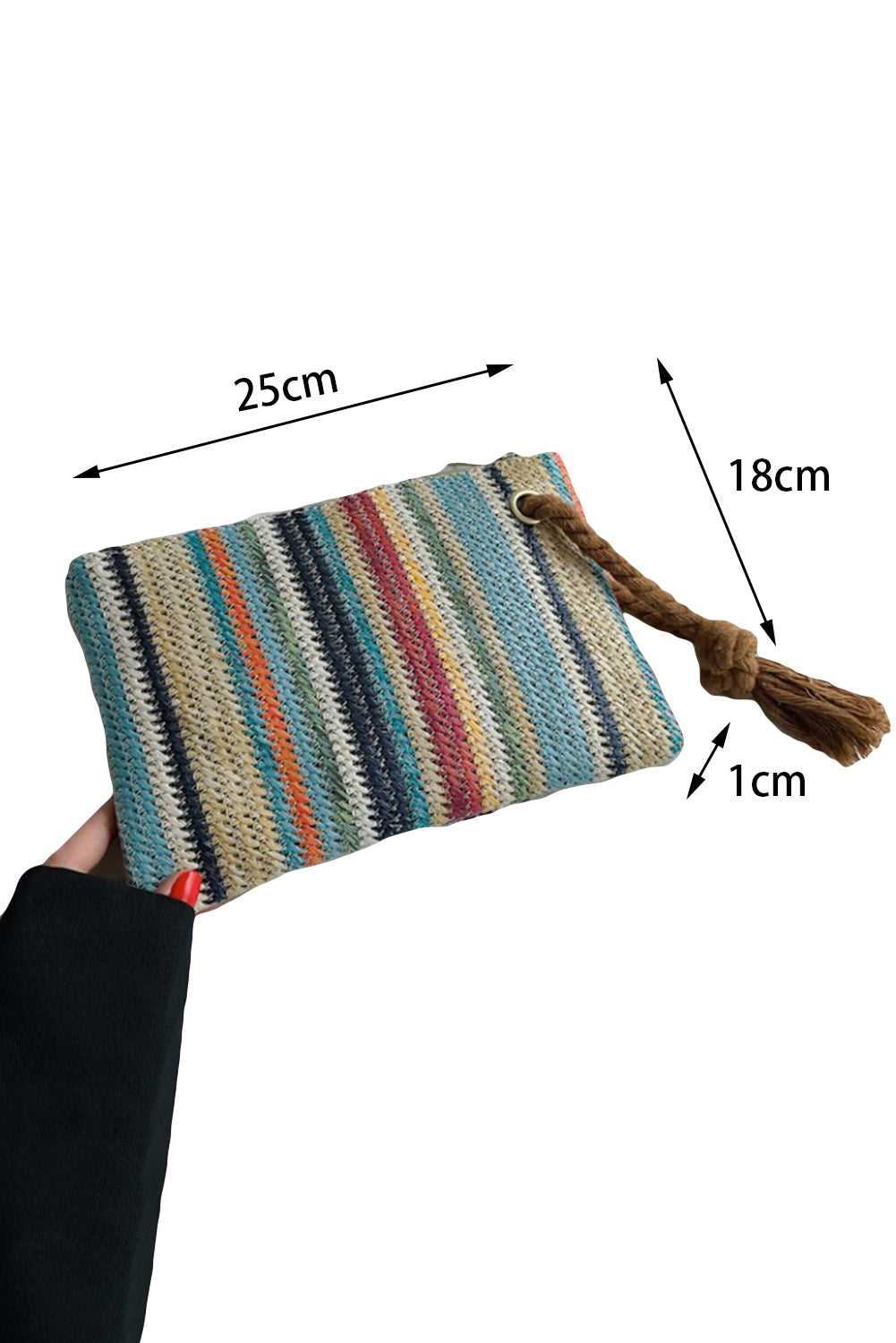 Multicolor straw wristlet