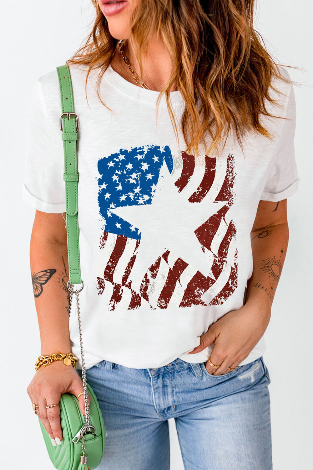 Flag and Star Tee