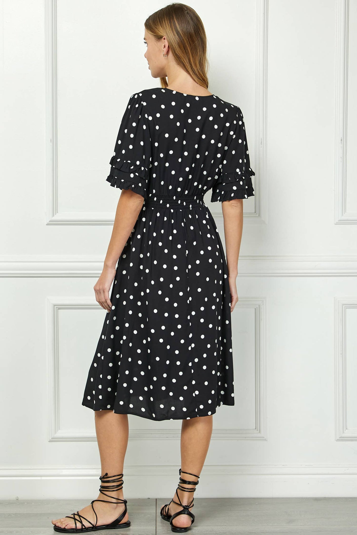 Polka-dot Kimono-style Dress