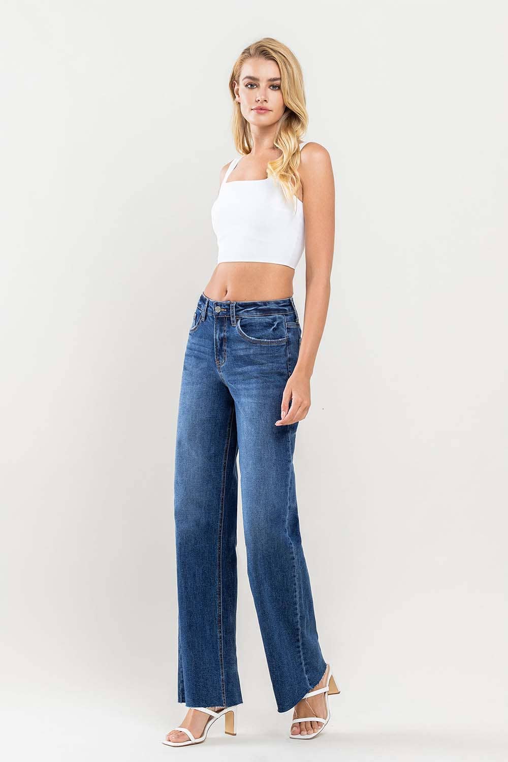 LV1134: Clean Cut Raw Hem Jeans