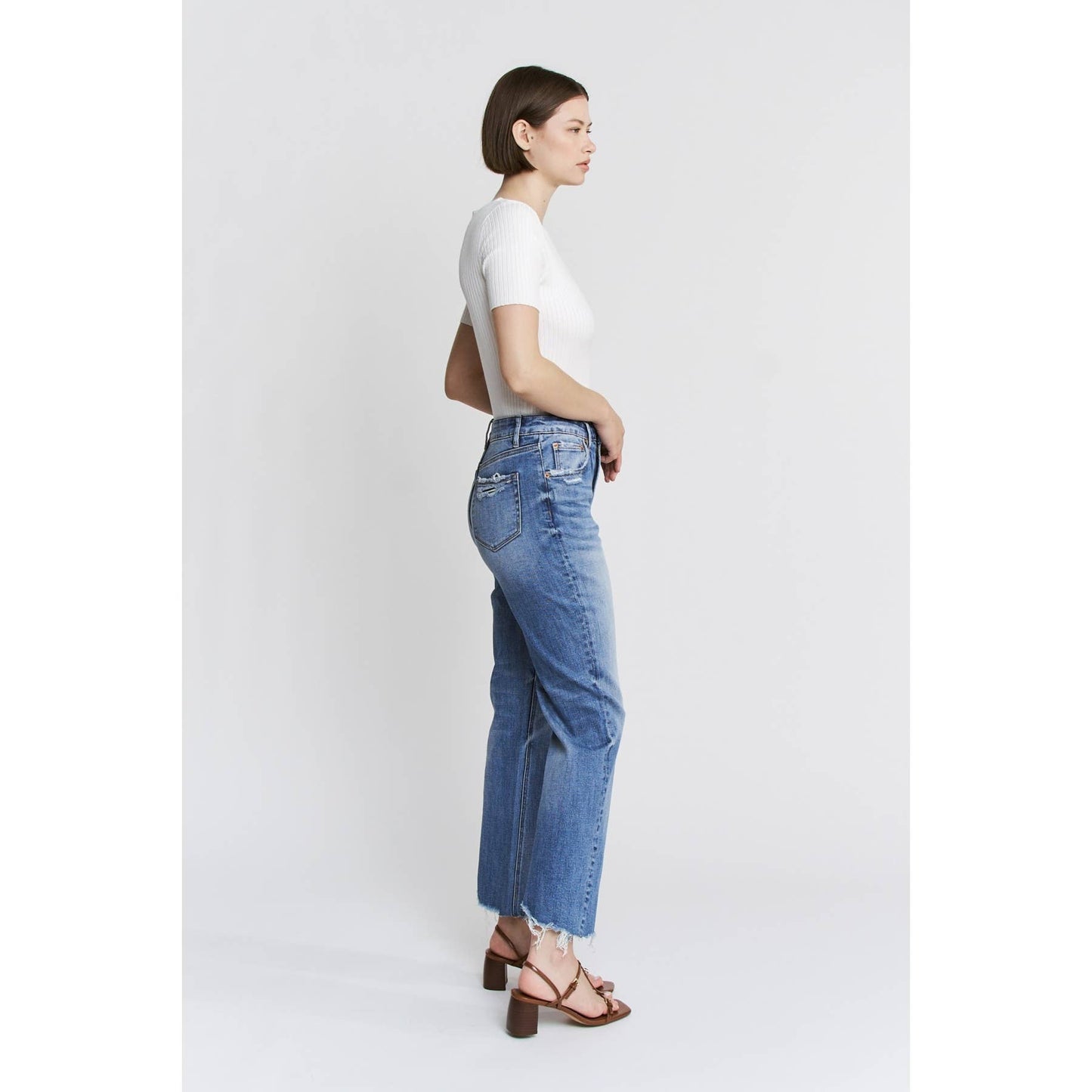 MICA HIGH RISE RAW HEM LOOSE FIT STRAIGHT