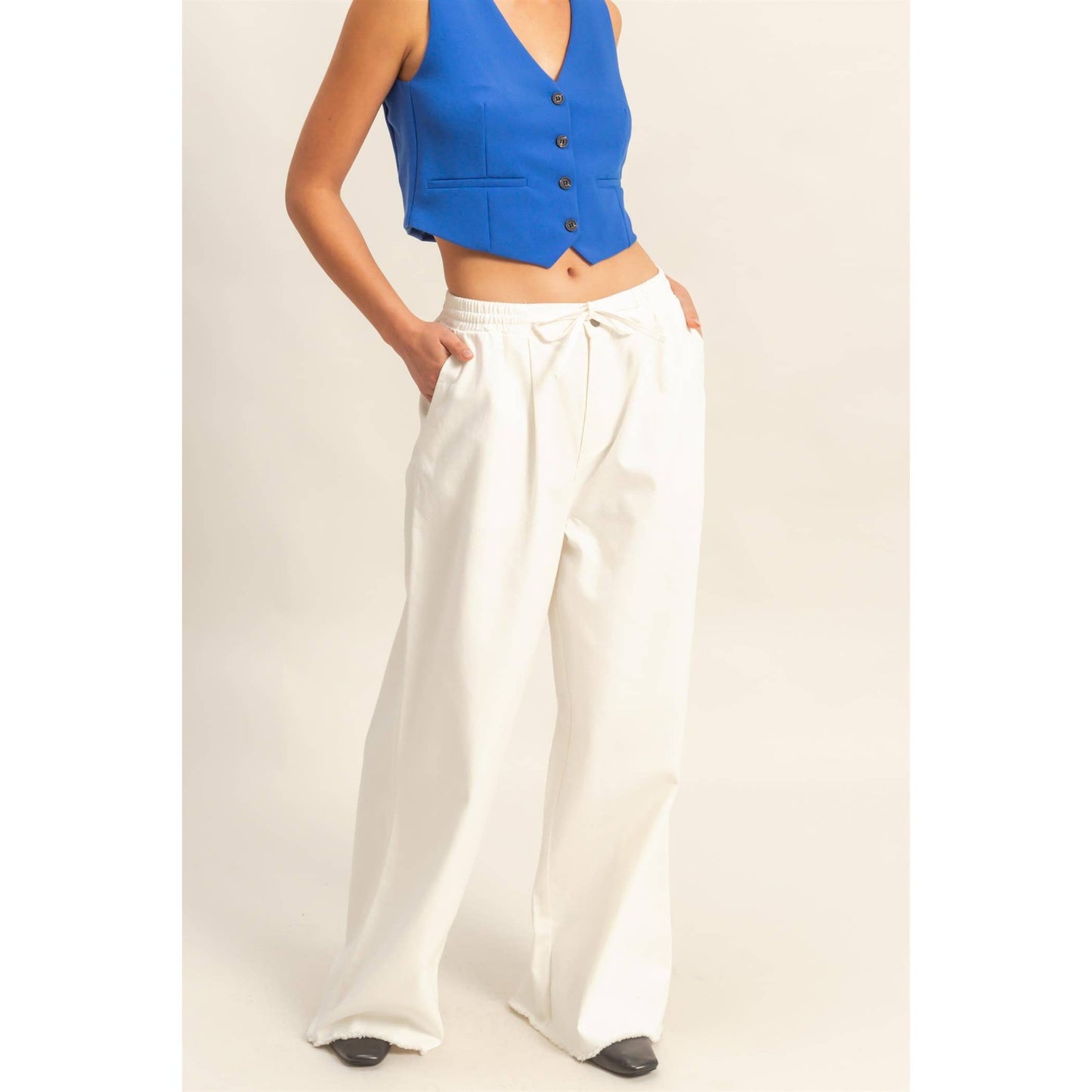 Loose Fit White Jeans