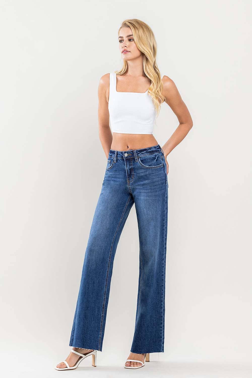 LV1134: Clean Cut Raw Hem Jeans