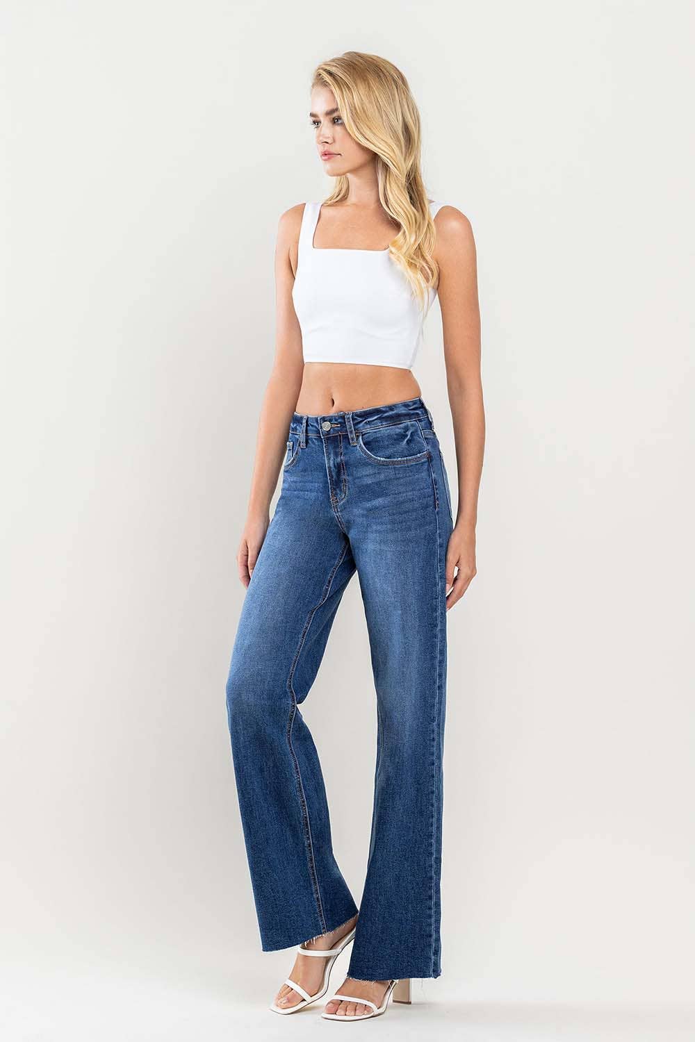 LV1134: Clean Cut Raw Hem Jeans