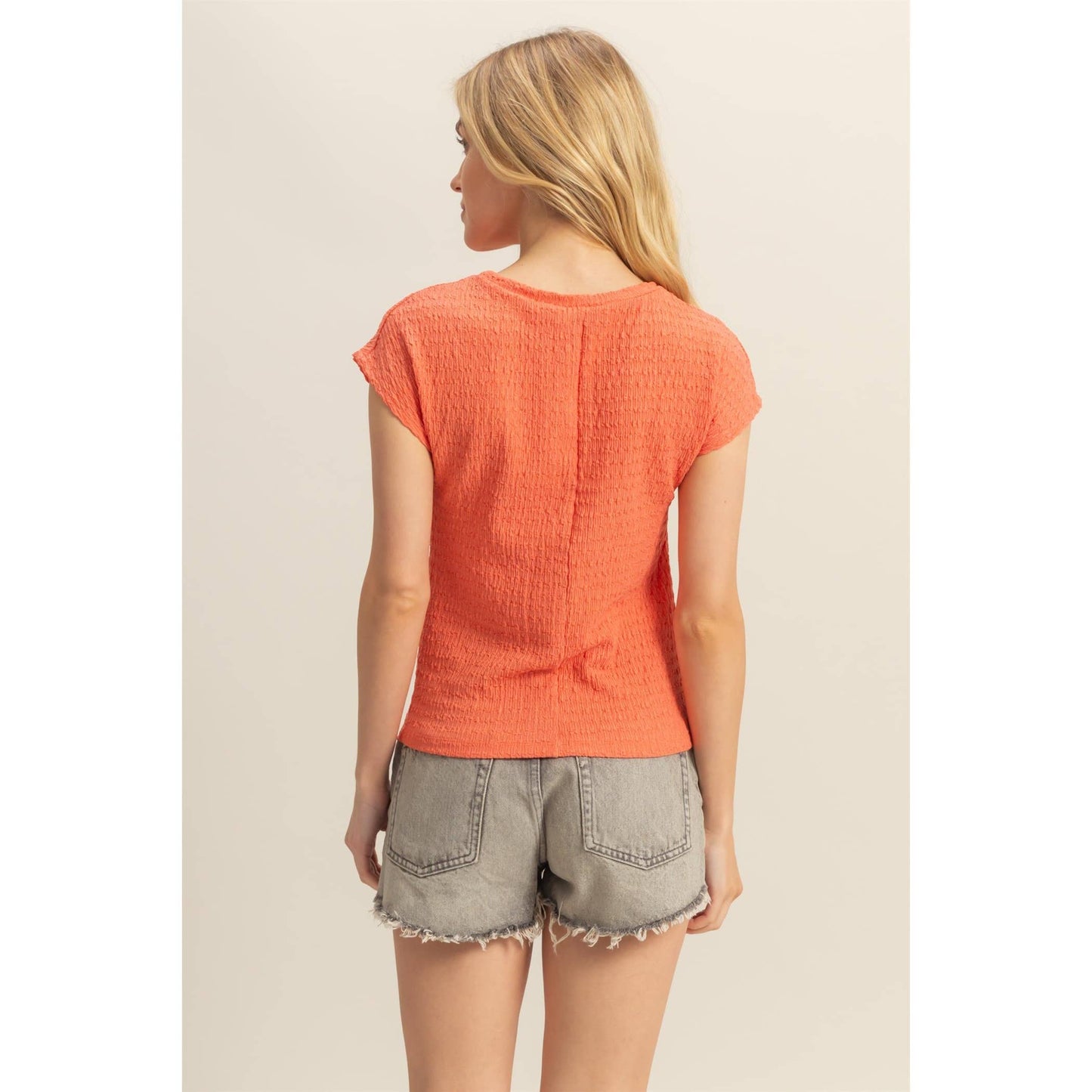 Crew Neck Textured Knit Top