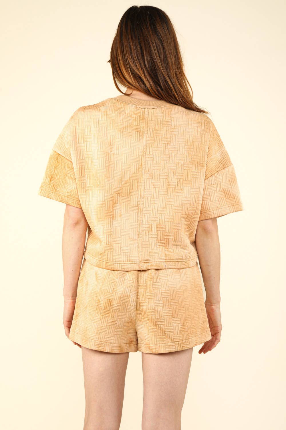 Washed Comfy Knit T op & Shorts Set