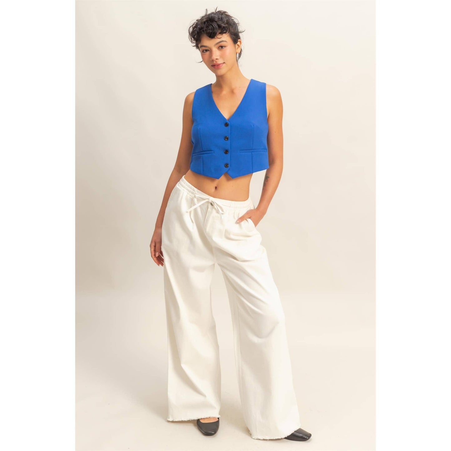 Loose Fit White Jeans