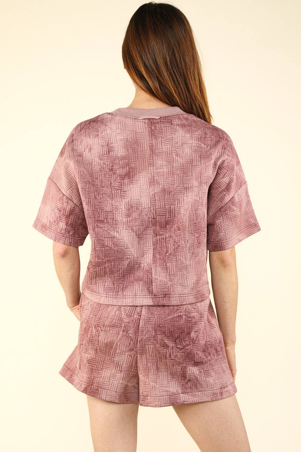 Washed Comfy Knit T op & Shorts Set
