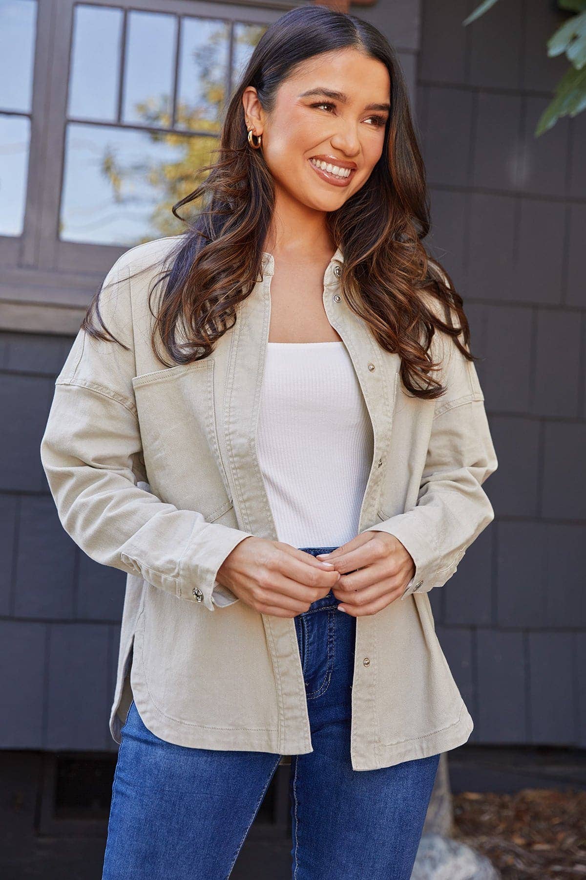 Patch Pocket Oversized Shacket