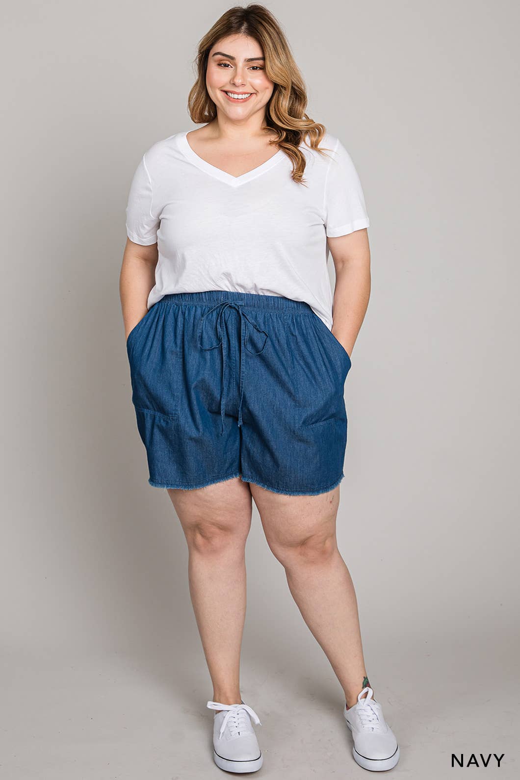 CURVY Cotton Washed Shorts