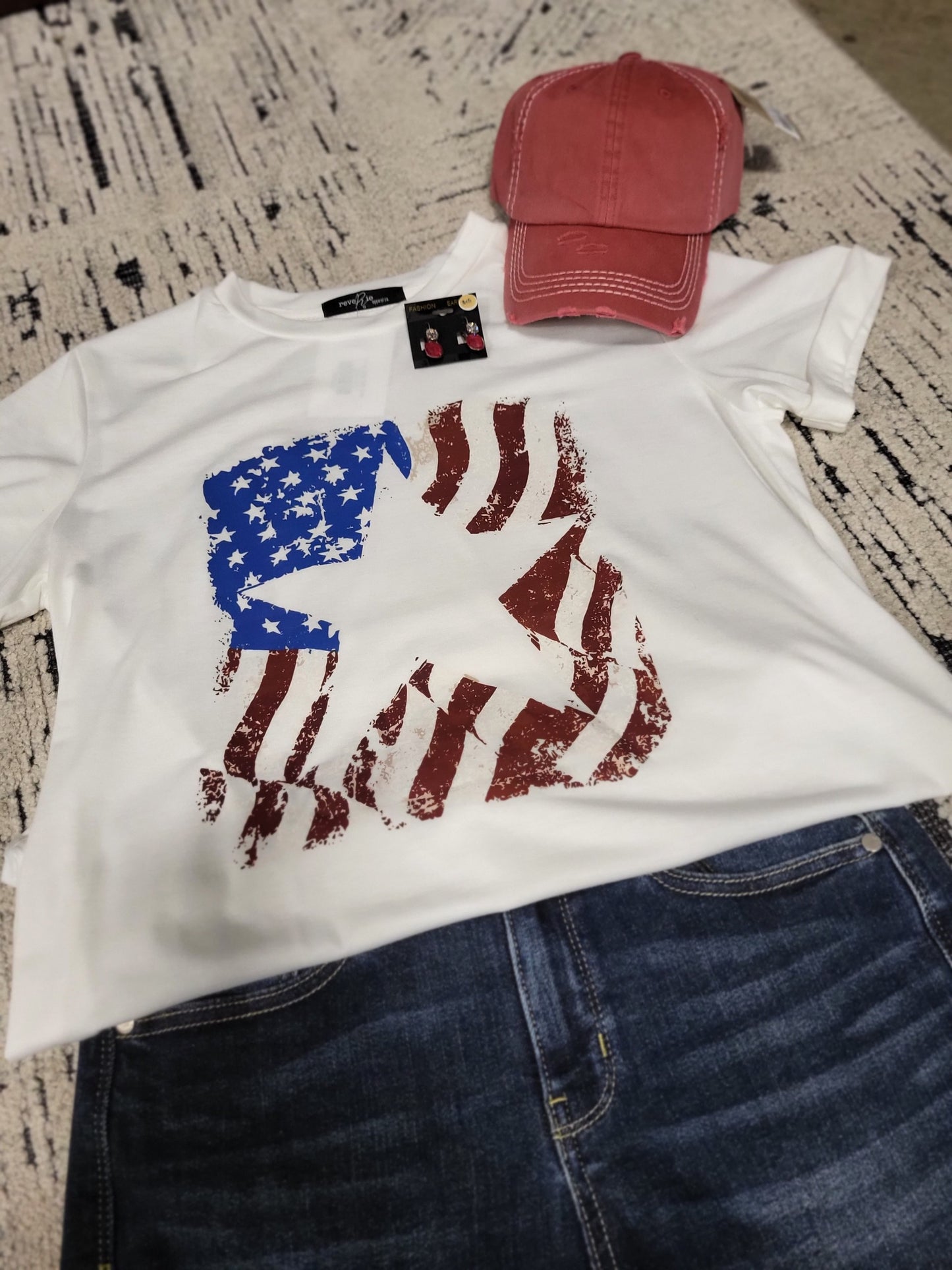 Flag and Star Tee