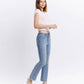 LV1709: HIGH RISE RAW HEM KICK FLARE JEANS
