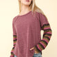 Contrast Striped Sleeve Top