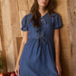 Chambray Front Tie Dress