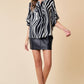 BRUSH STROKE V-NECK BLOUSE