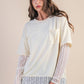 Lace sleeve pocket tee
