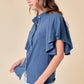 FLUTTER SLEEVE BLOUSE