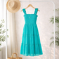 SMOCKED TOP RUFFLE DRESS
